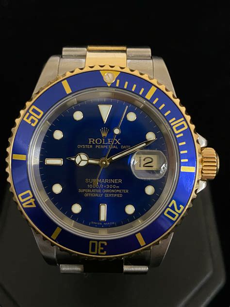 rolex sub gold blue|Rolex sub date ceramic blue.